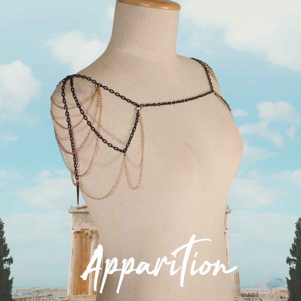 Chloe shoulder chain by Apparition Atelier