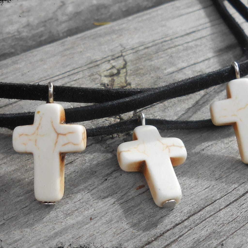 Howlite cross choker - Punk Pixie Bound