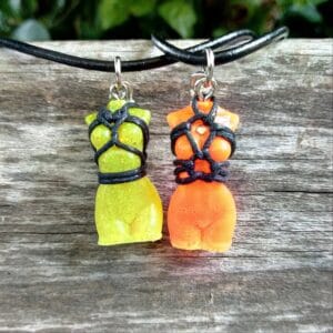 mini goddess necklace - yellow and orange