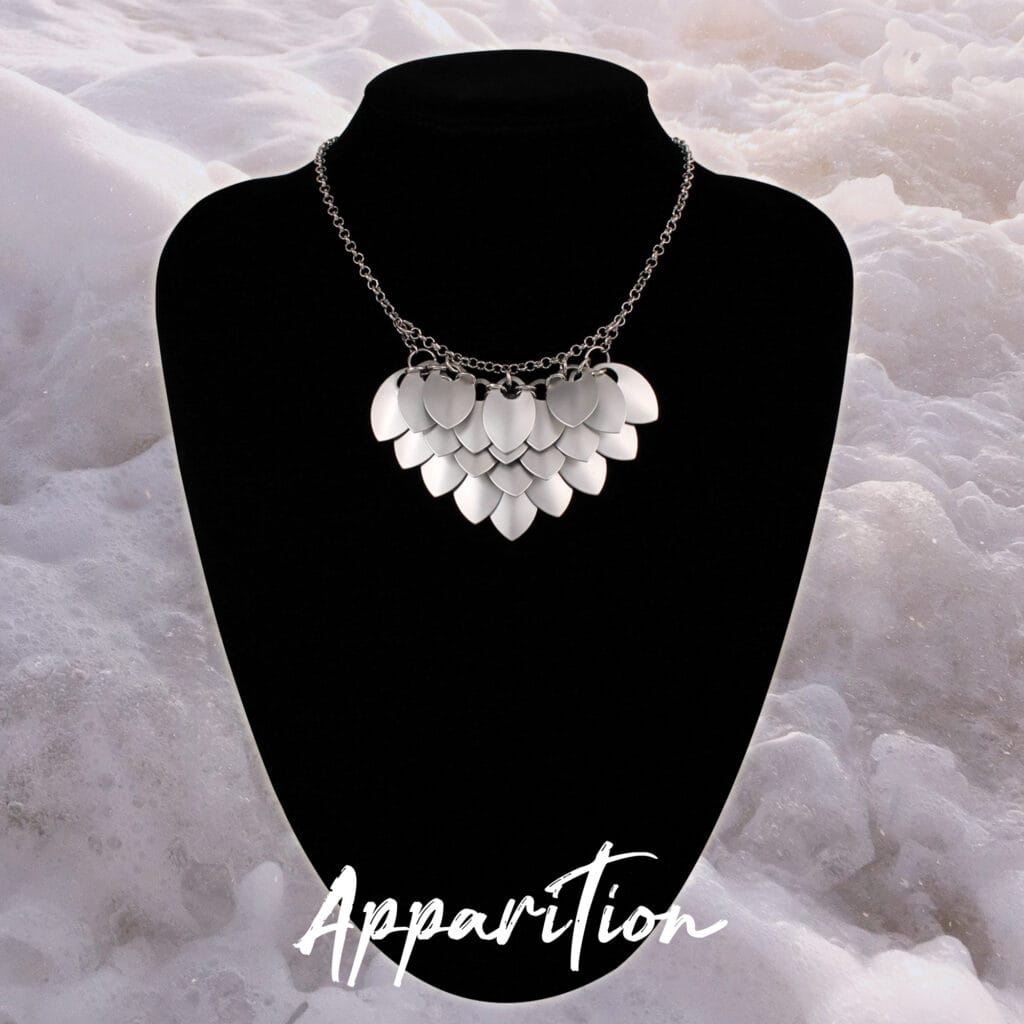 Lyra scalemaille necklace in silver by Apparition