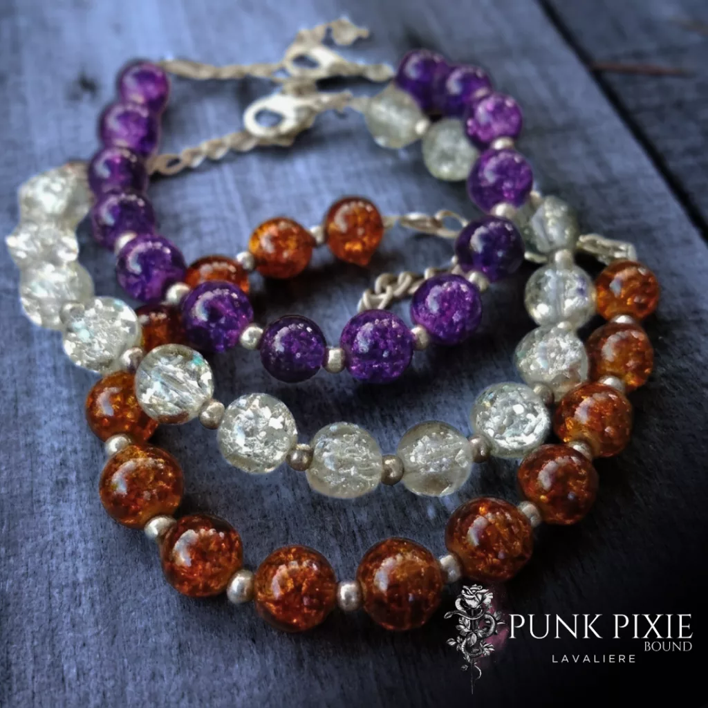 Crackle bead bracelet