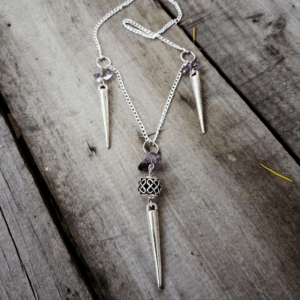 Vampira pendant with amethyst stone pieces by Punk Pixie Bound