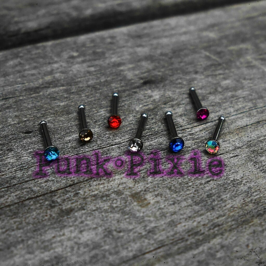 Gemstone nose pin by Punk Pixie Bound