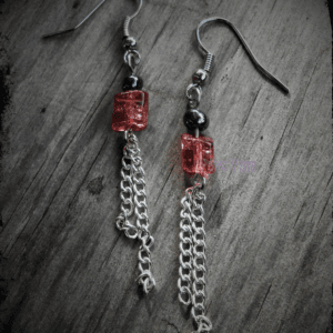 red Gem earrings by Punk Pixie
